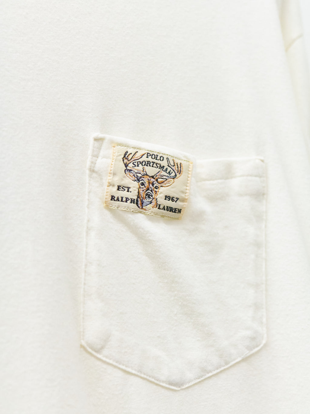 Polo Country Chopped Long-Sleeve White Pocket T-Shirt