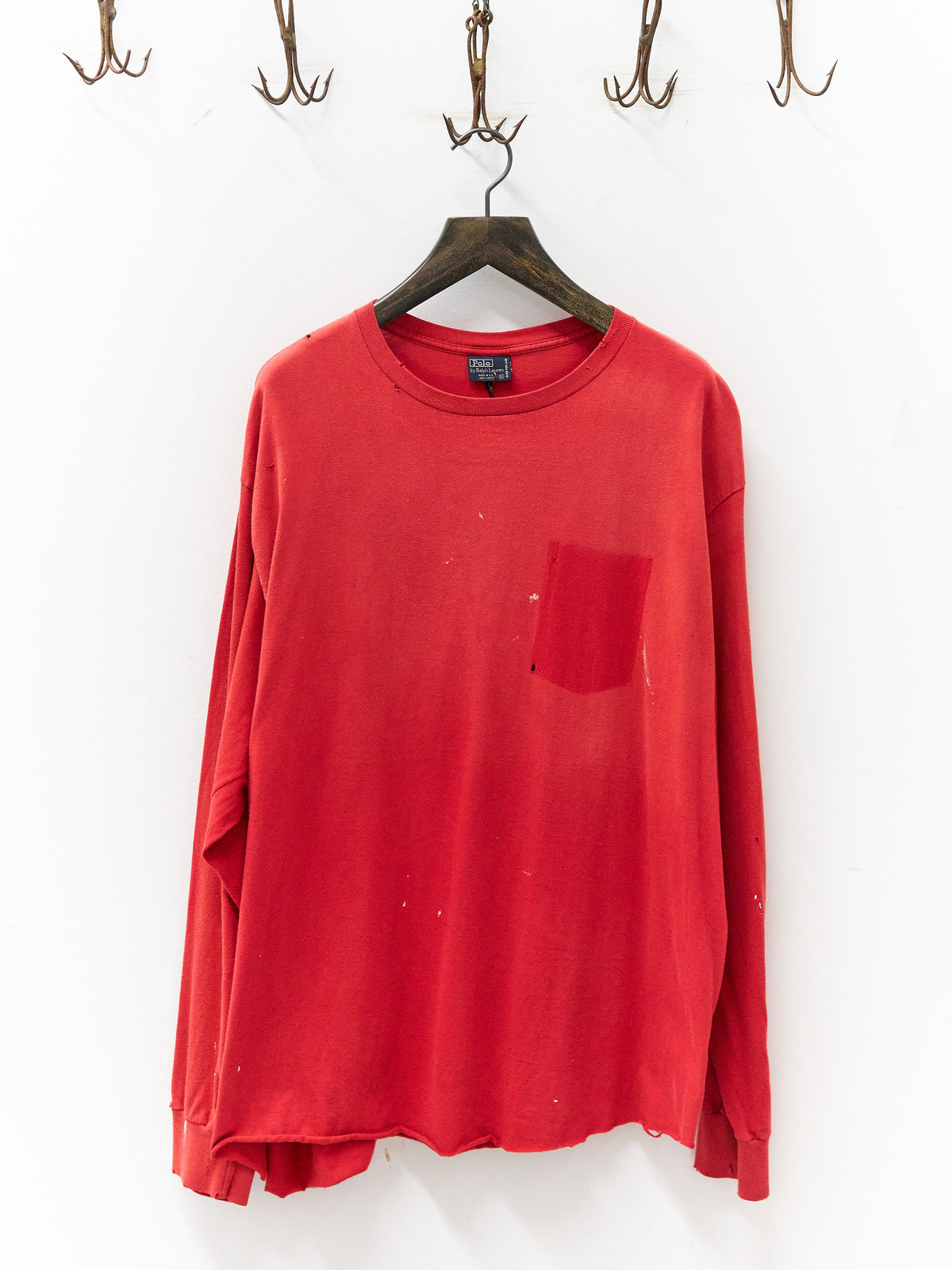 Polo Ralph Lauren Red Ghost Pocket Long-Sleeve T-Shirt
