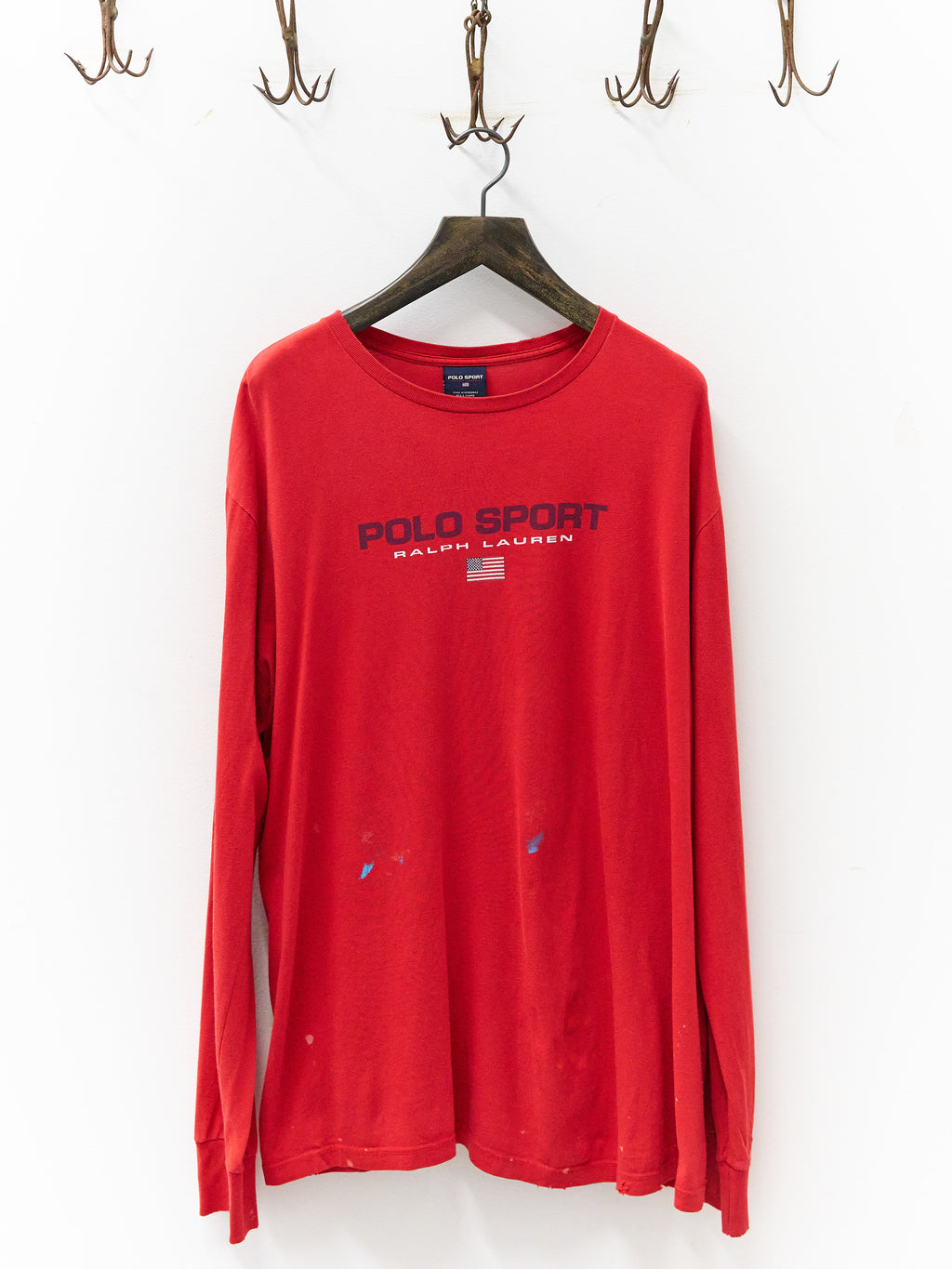 Vintage Polo Sport Red Long-Sleeve T-Shirt