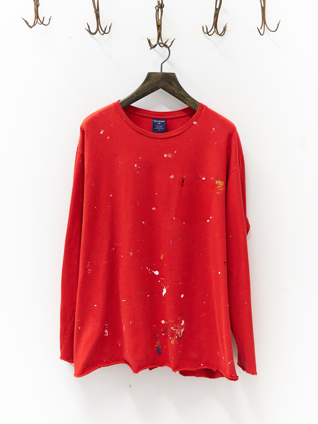 Vintage Polo Sport Red Long-Sleeve Painter's T-Shirt