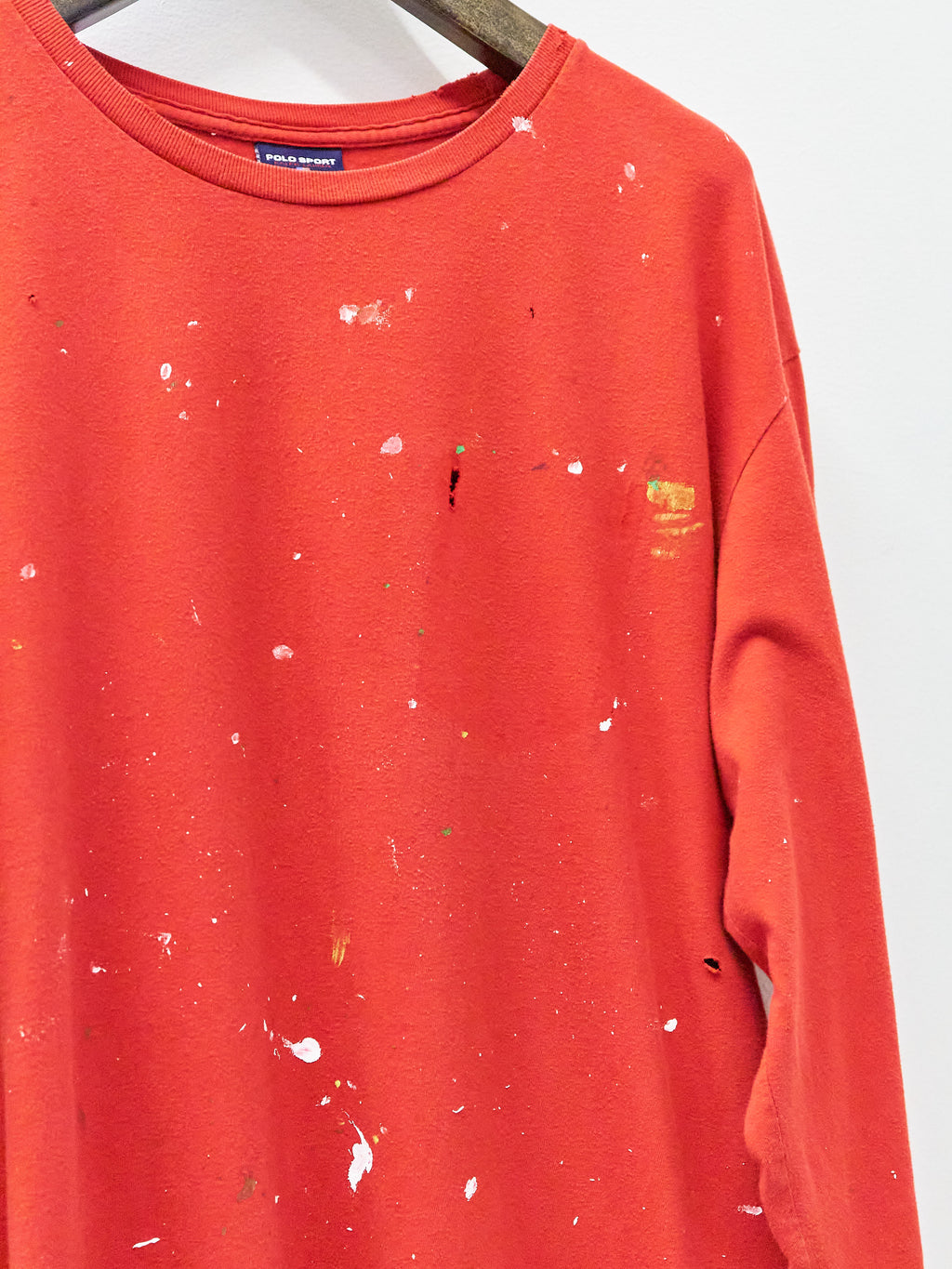 Vintage Polo Sport Red Long-Sleeve Painter's T-Shirt