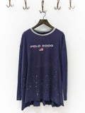 Vintage Polo Sport 2000 Navy Painter's Long-Sleeve Chopped T-Shirt