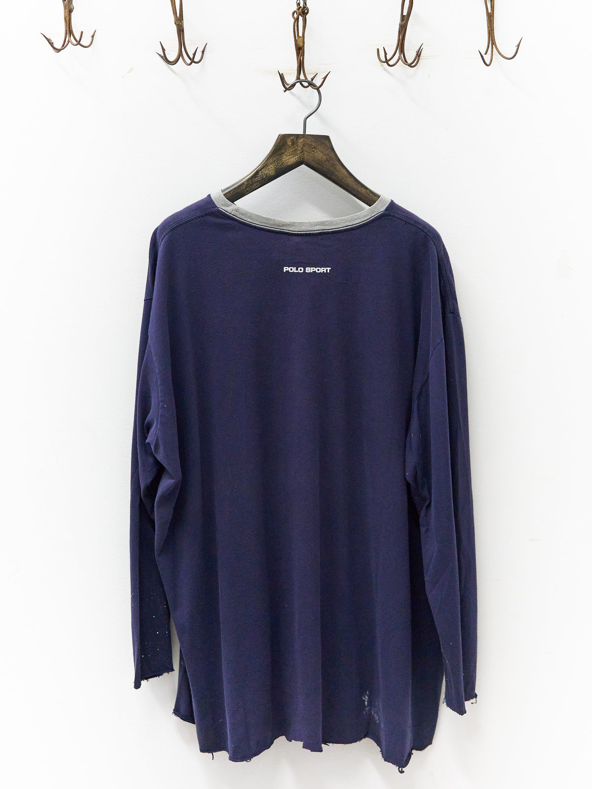 Vintage Polo Sport 2000 Navy Painter's Long-Sleeve Chopped T-Shirt