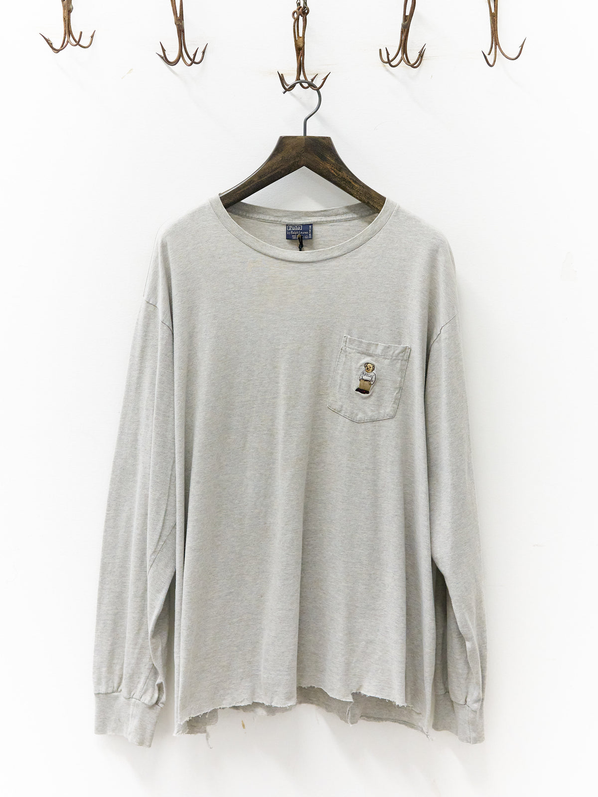 Polo Bear Long-Sleeve Thrashed Pocket T-Shirt