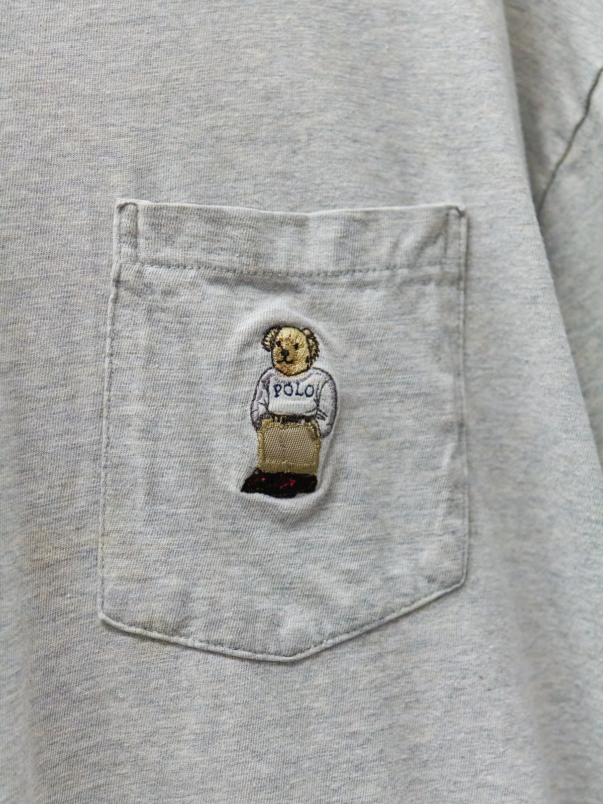 Polo Bear Long-Sleeve Thrashed Pocket T-Shirt