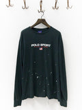 Vintage Polo Sport Black Painter's Long-Sleeve T-Shirt