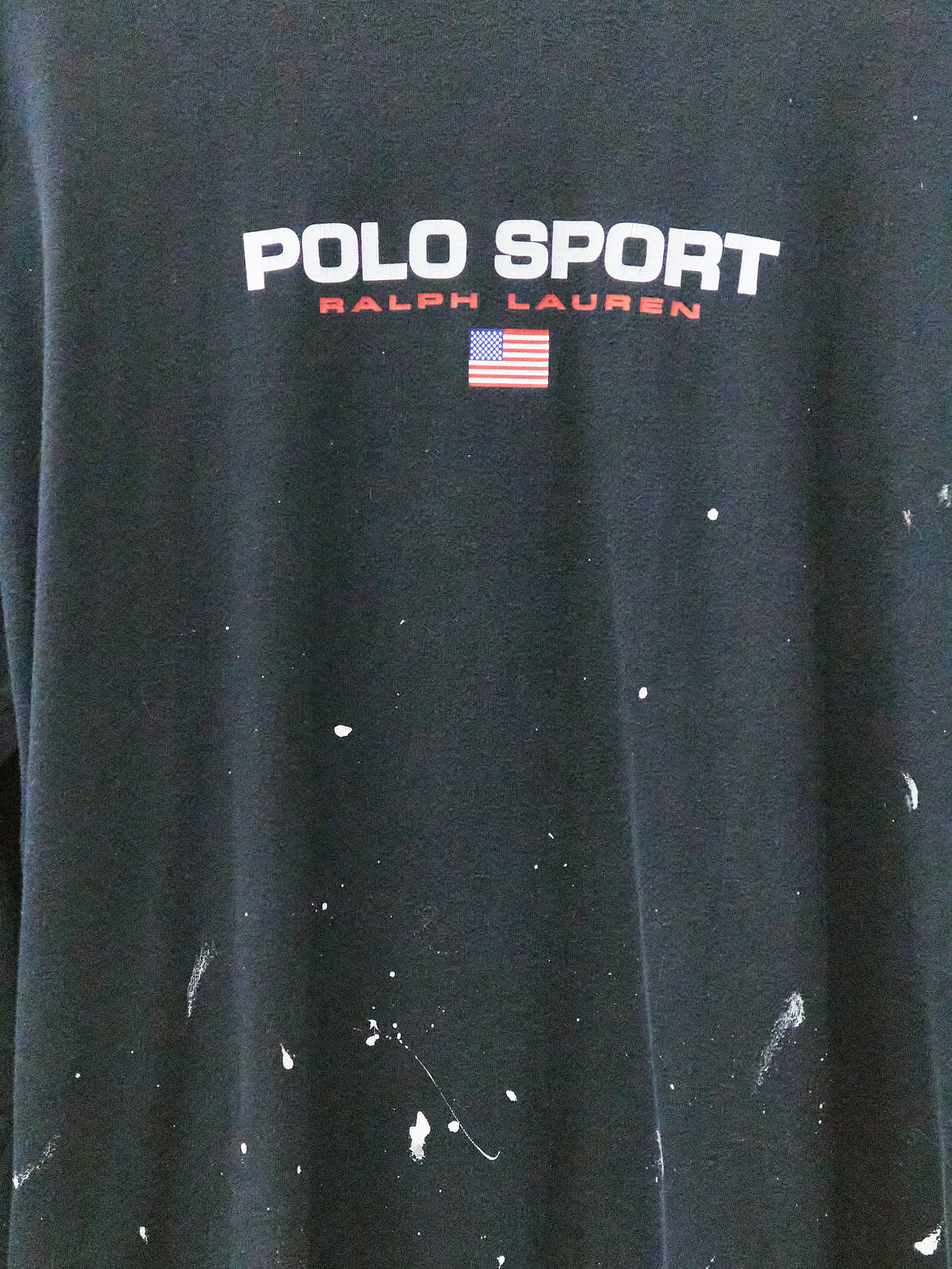 Vintage Polo Sport Black Painter's Long-Sleeve T-Shirt