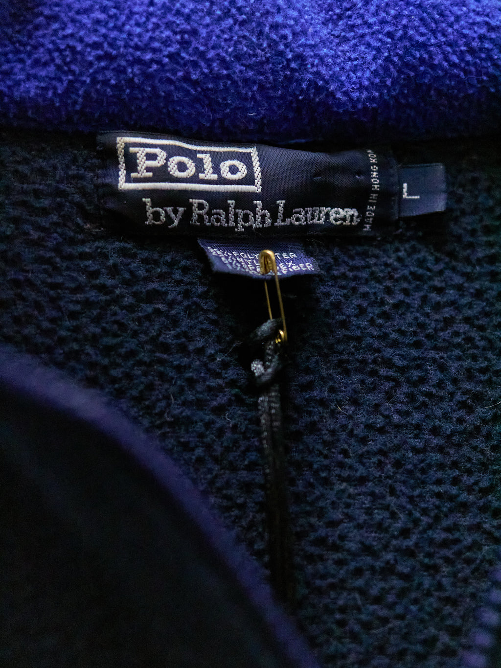Vintage Polo Ralph Lauren USA Navy Fleece Quarter-Zip