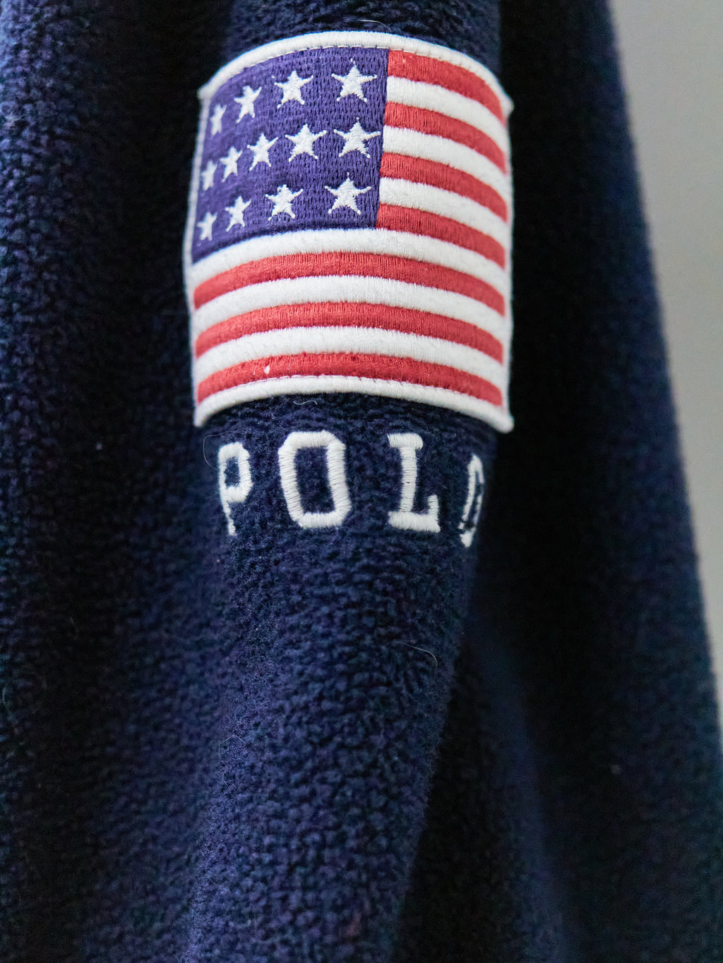 Vintage Polo Ralph Lauren USA Navy Fleece Quarter-Zip