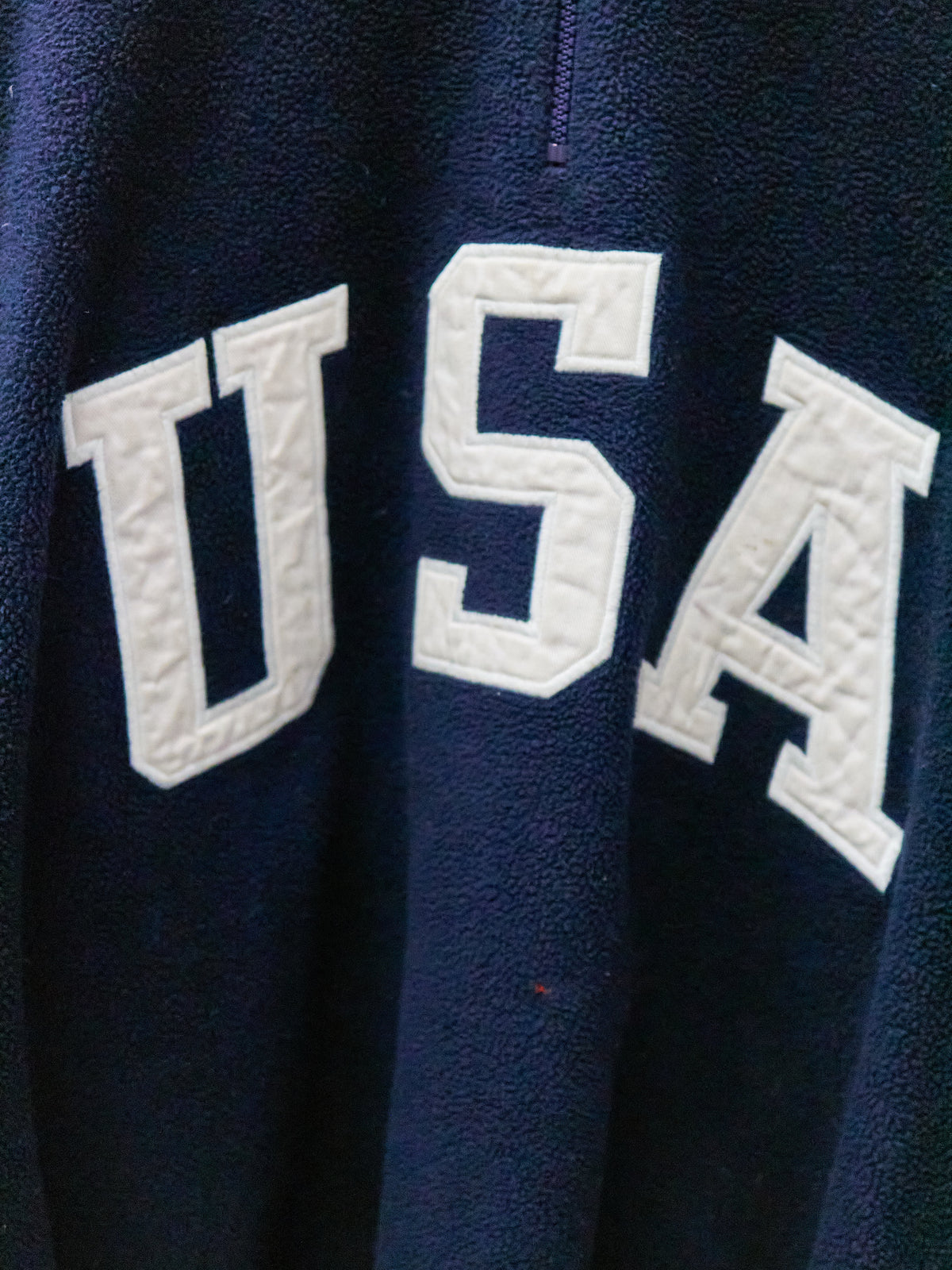 Vintage Polo Ralph Lauren USA Navy Fleece Quarter-Zip