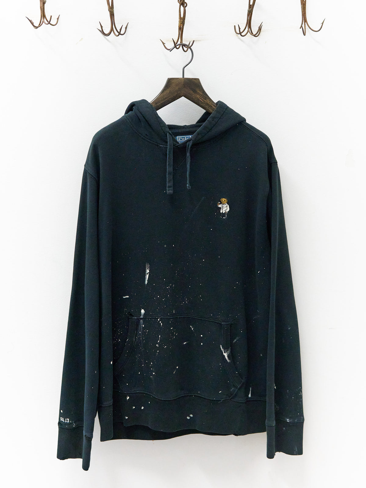 Polo Bear Black Painter's Hoodie