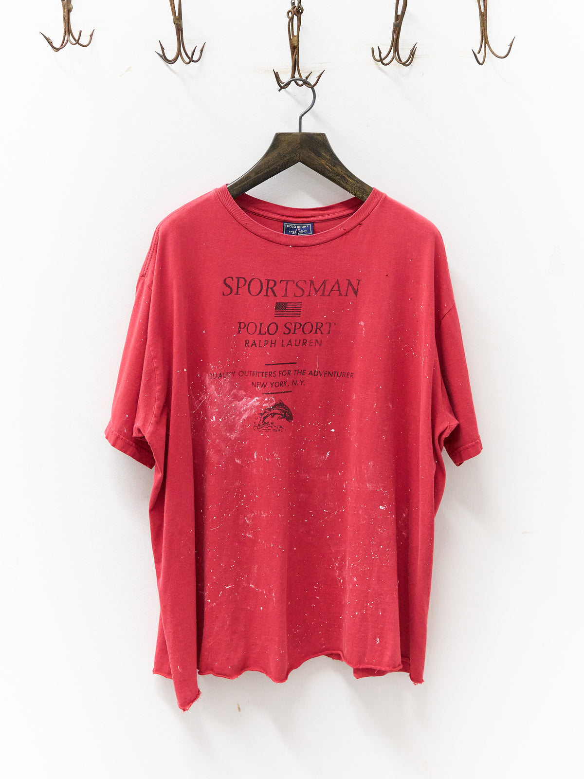 Vintage Polo Sportsman Red Painter's Chopped T-Shirt