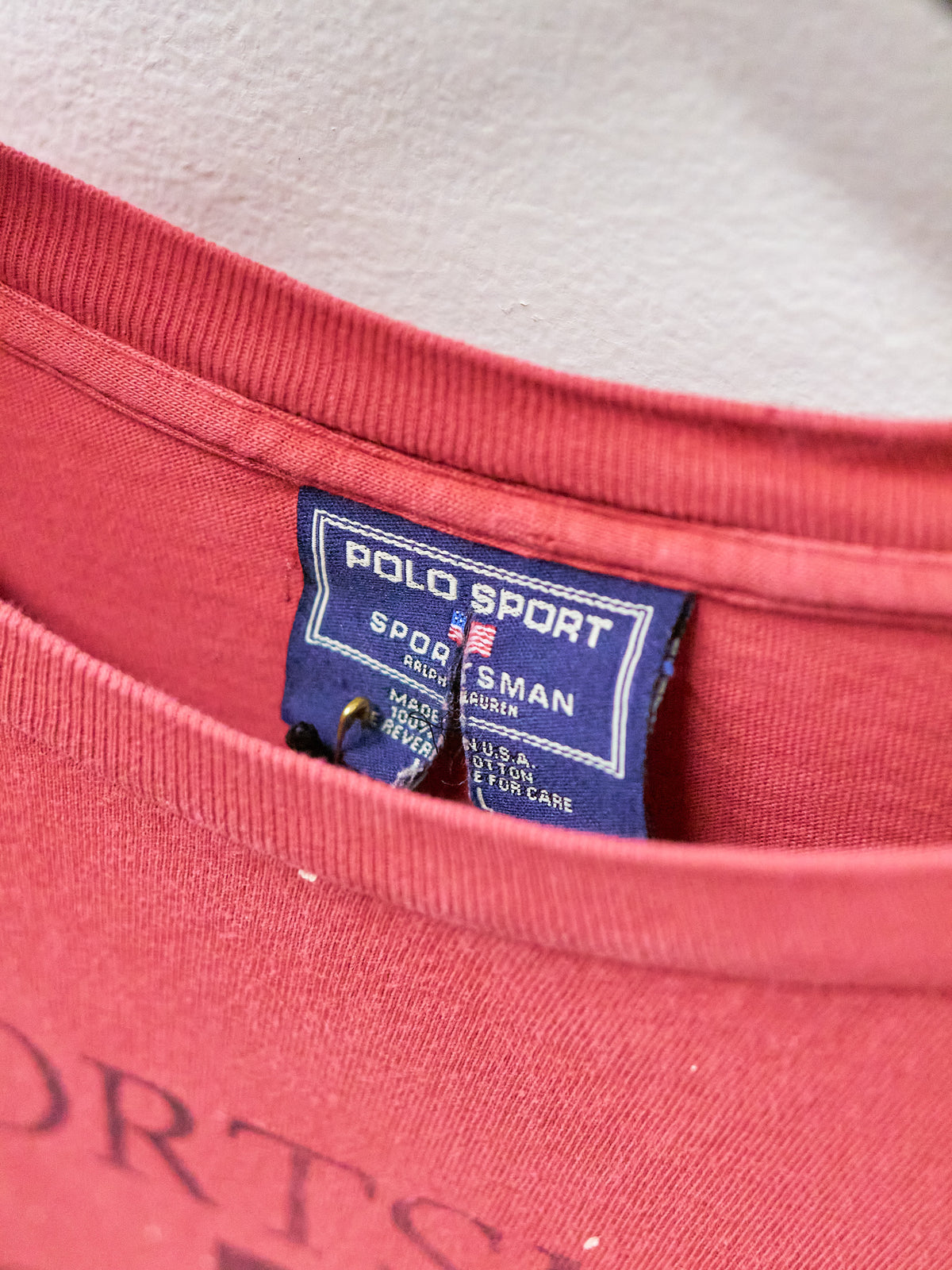 Vintage Polo Sportsman Red Painter's Chopped T-Shirt