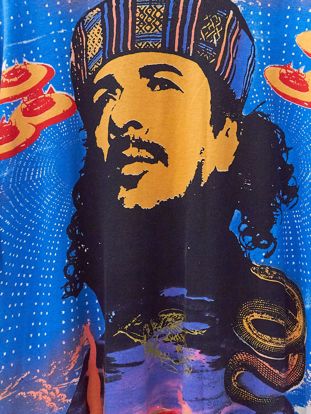 Vintage 90's Santana Heaven Smiles All Over Print Band T-Shirt
