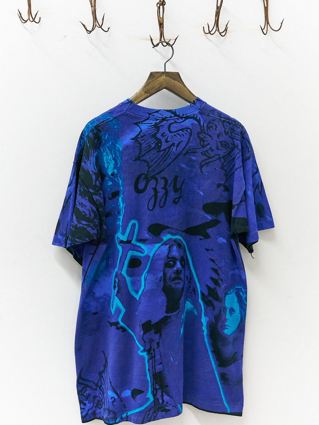 Vintage 90's Ozzy Osbourne Blue All Over Print Band T-Shirt