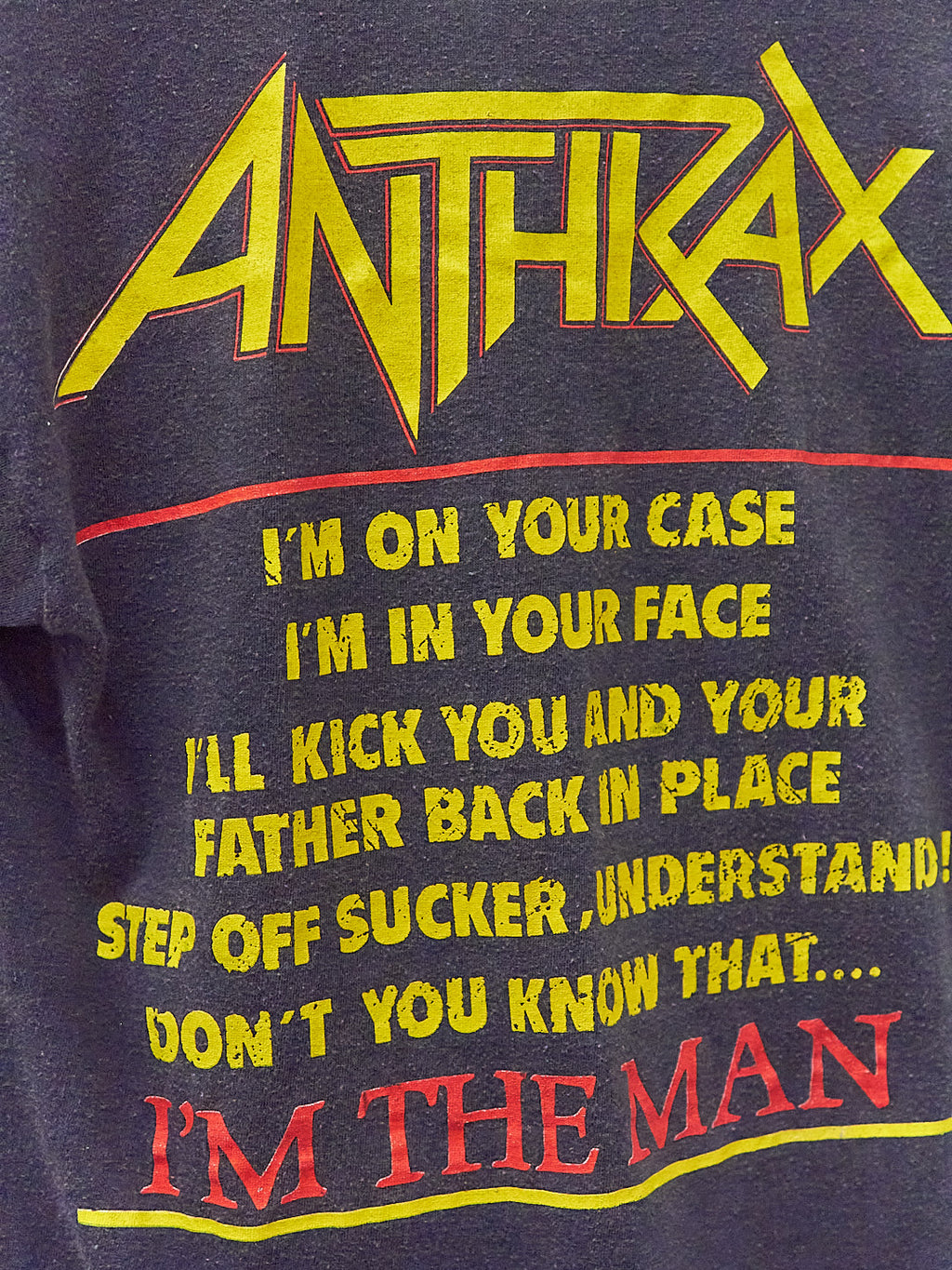 Vintage 80's Anthrax I'm The Man Band T-Shirt