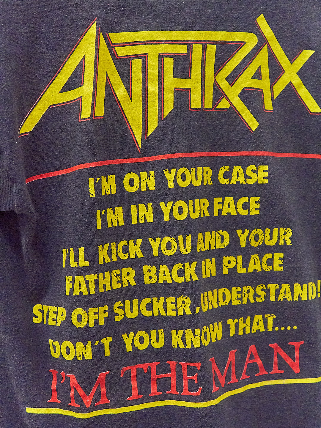 Vintage 80's Anthrax I'm The Man Band T-Shirt
